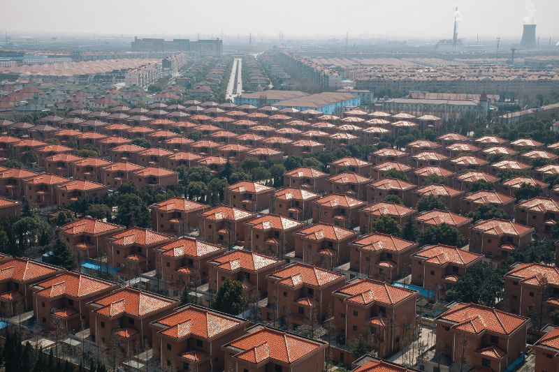 A collection of private villas, factories, apartment blocks, working farmland and construction sites in Huaxi Village, Jiangsu, China’s most densely populated province. Since 2006, Jiangsu has been China’s largest recipient of direct foreign investment.
